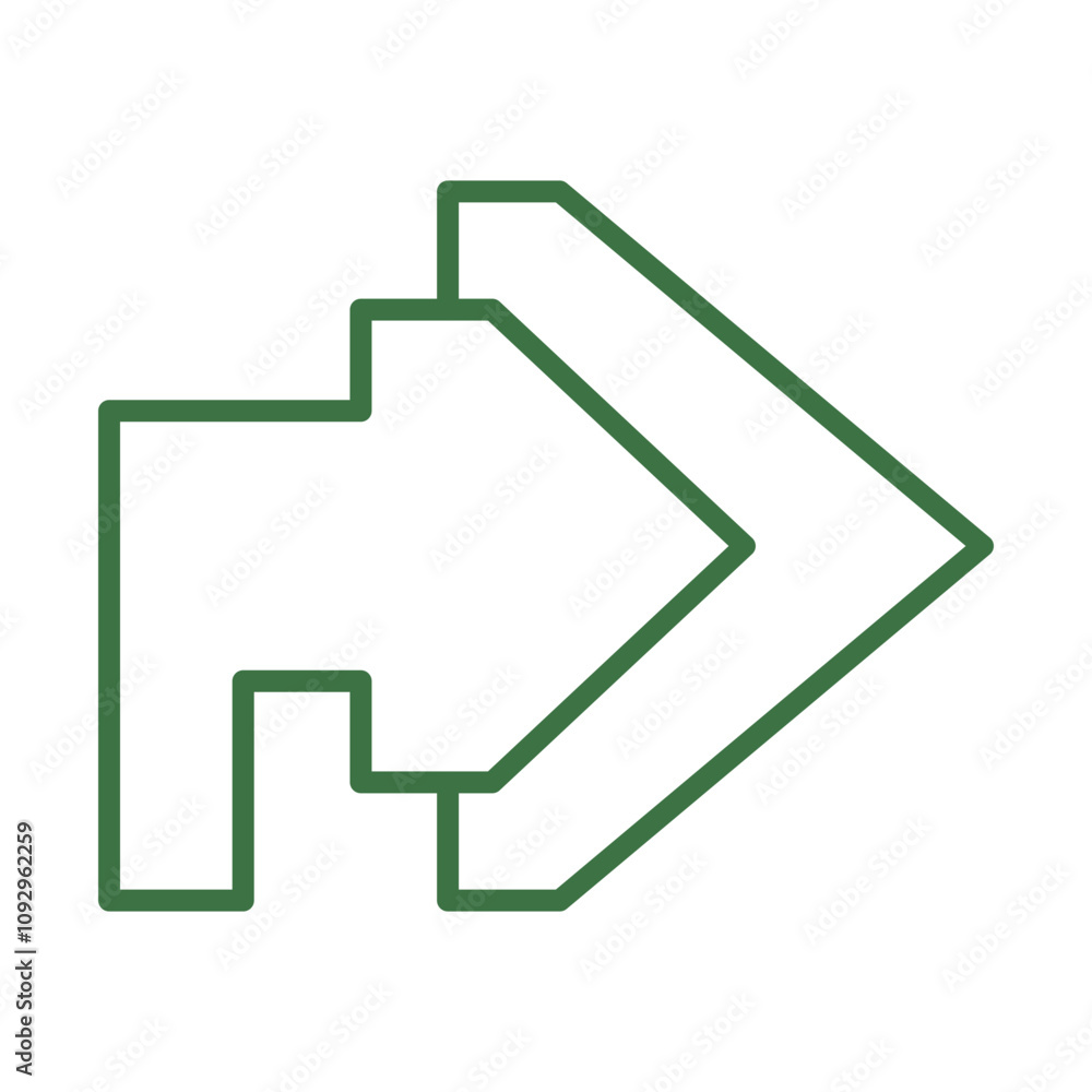 Curved Arrow Righticon Design Curved Arrow Righticon Design