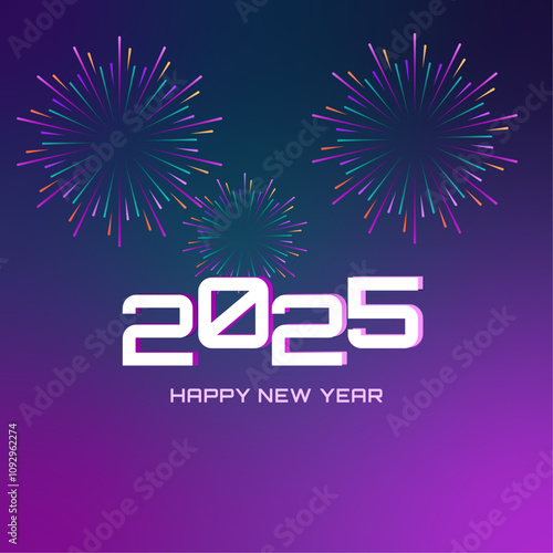 Happy New Year 2025 social media post