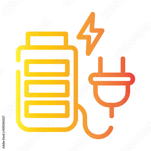 fast charge Line Gradient Icon