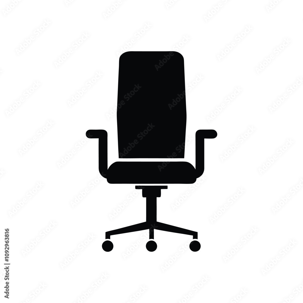Black and white office chair silhouette design vector art illustration Black and white office chair silhouette design vector art illustration