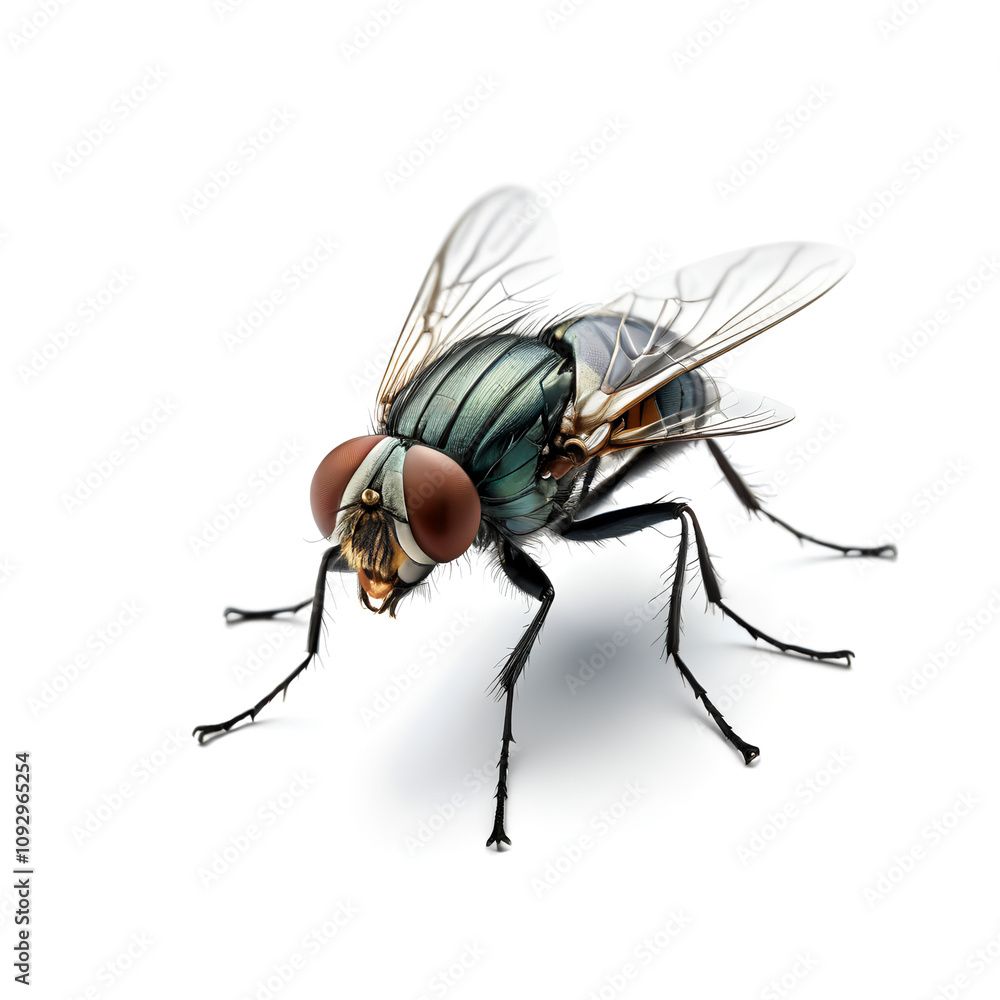 fly on white background