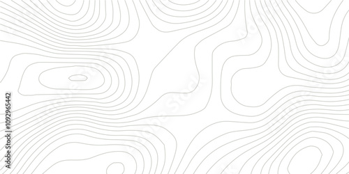 The black grey on white contours vector topography stylized height of the lines. The concept of a conditional geography scheme and the terrain path. Ultra wide. Map vector terrain Illustration.