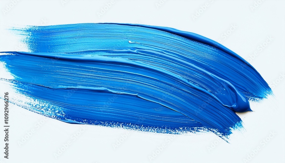Fototapeta premium Brush paint stroke acrylic abstract background isolated vector. Blue creative texture design.water, sea, wave, texture, ocean, 