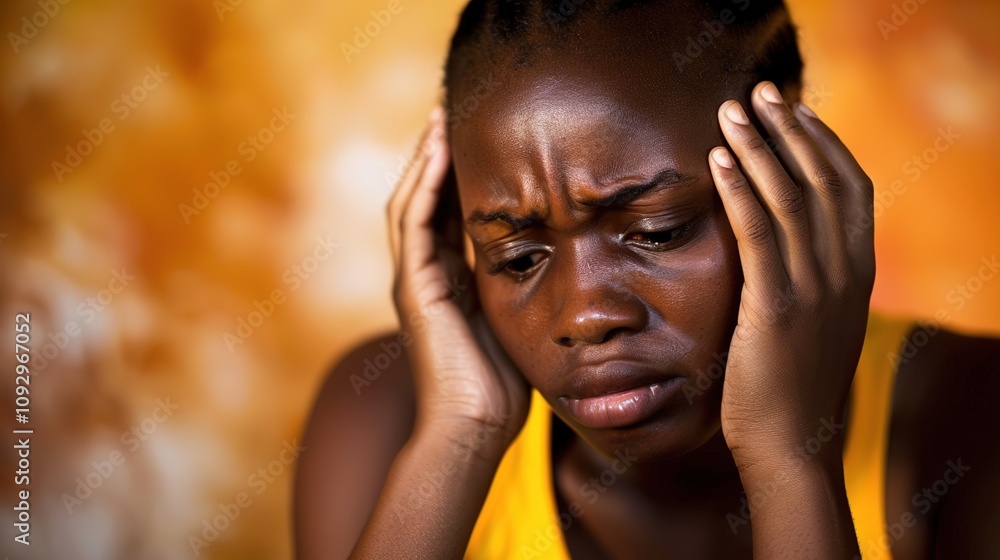 Person sitting in a dimly lit room, holding head with both hands, looking distressed. Symbolizing stress and mental strain due to a nerve disorder.