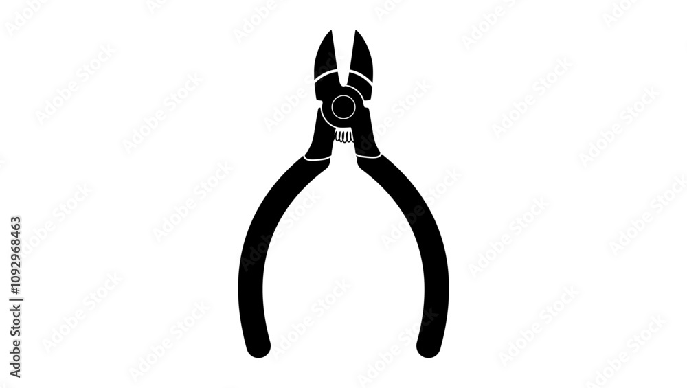 Side Cutter, Black Isolated Silhouette Side Cutter, Black Isolated Silhouette
