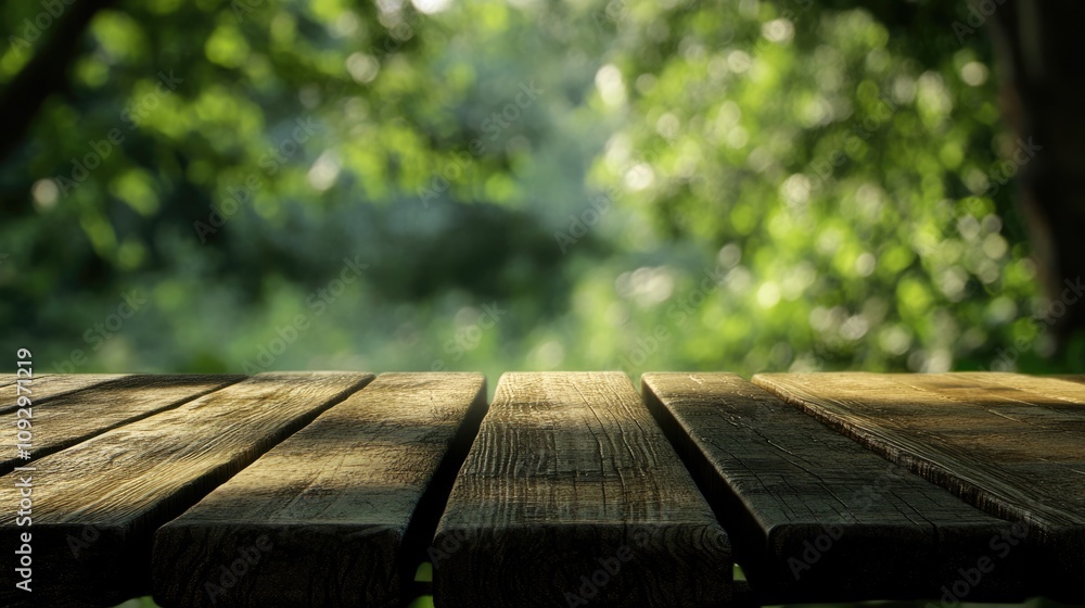 Nature-inspired Wooden Table Design with Vibrant Green Background Nature-inspired Wooden Table Design with Vibrant Green Background