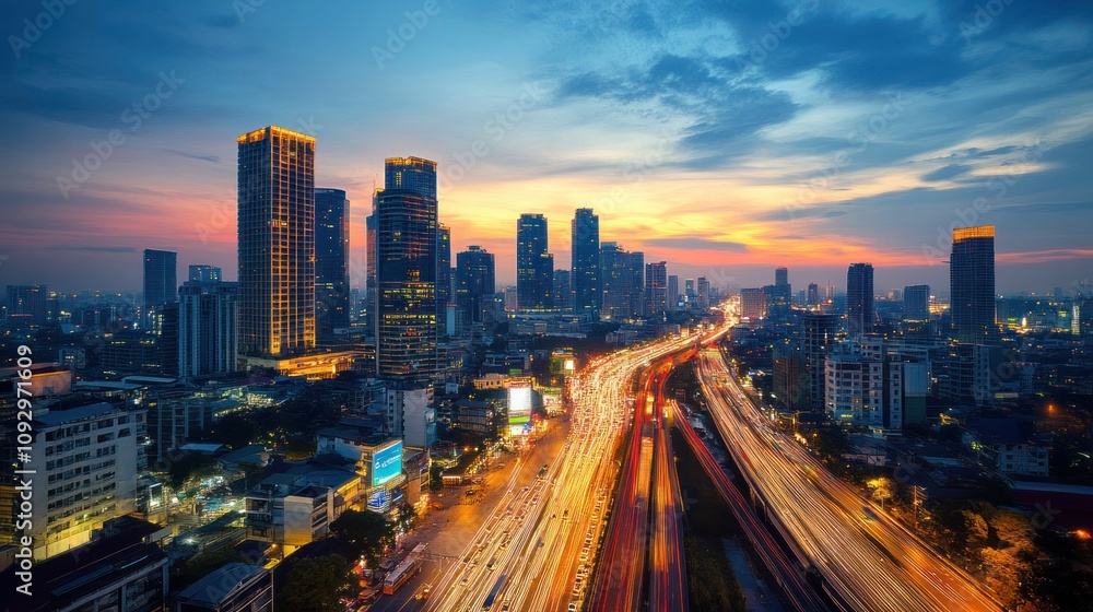 Fototapeta premium Smart city projects, integrating technology and data for efficient urban management