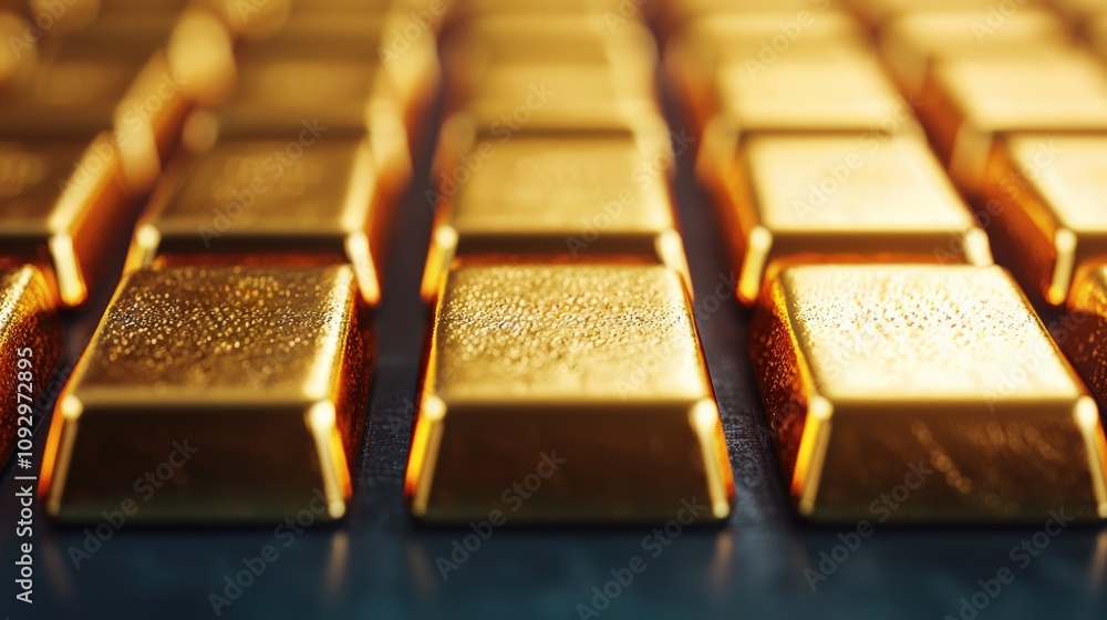 Gold bars glimmering in secure vault: a symbol of wealth and investment Gold bars glimmering in secure vault: a symbol of wealth and investment