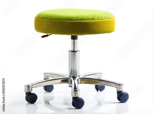 Chic soft stool on wheels, designed ergonomically for comfort. Essential for home offices, it offers flexible seating solutions for work, relaxation, and diverse settings. photo