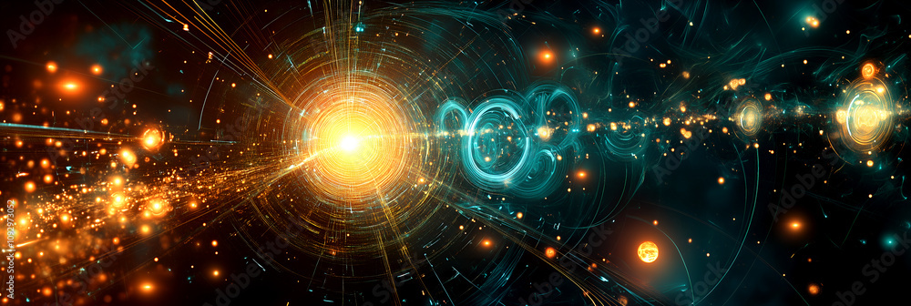 Glowing particle burst with abstract golden energy waves and cosmic elements showcasing futuristic motion and light design Glowing particle burst with abstract golden energy waves and cosmic elements showcasing futuristic motion and light design