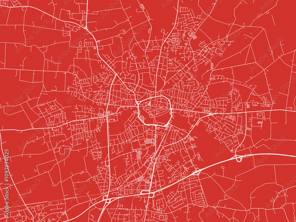 Christmas Map of Bocholt, Germany in Snowy White on Festive Red Background. Christmas Map of Bocholt, Germany in Snowy White on Festive Red Background.