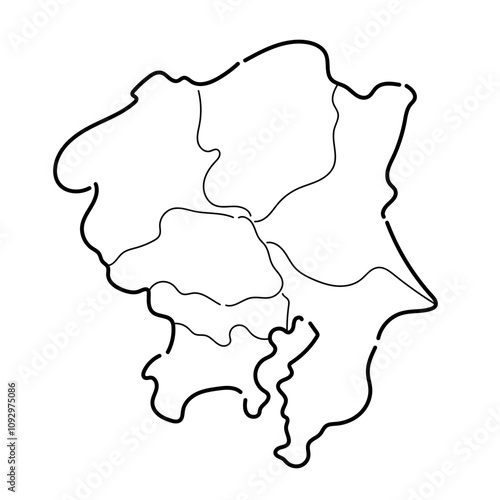 手書きのシンプルな関東地方の地図_02