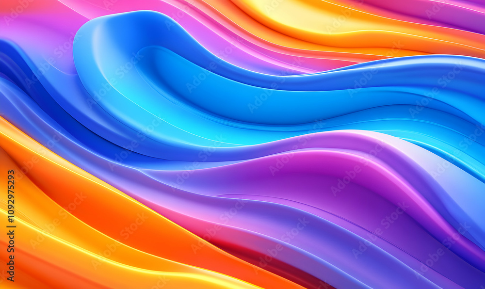 Vibrant abstract background with flowing, colorful waves in shades of blue, purple, orange, and pink. Perfect for designs needing a dynamic and colorful feel. Vibrant abstract background with flowing, colorful waves in shades of blue, purple, orange, and pink. Perfect for designs needing a dynamic and colorful feel.