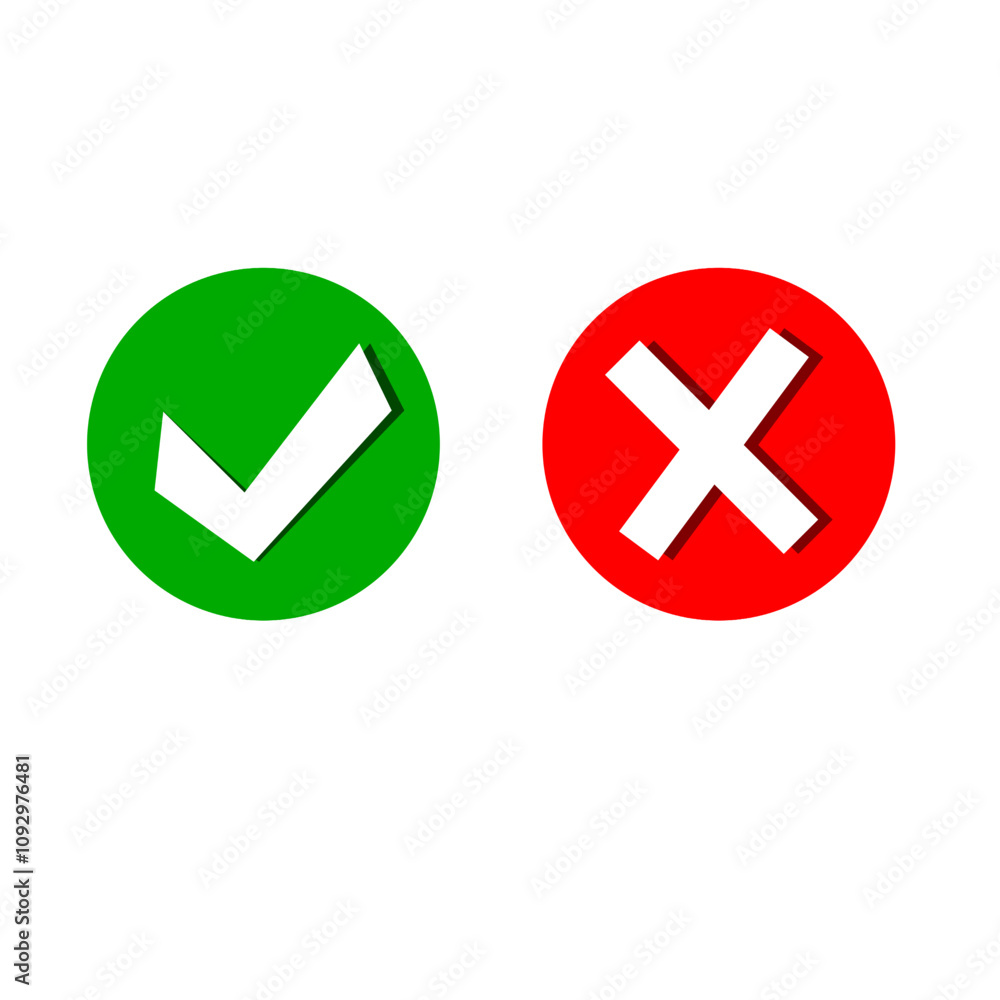 Approved and rejected sign, check mark and wrong. Approved and rejected sign, check mark and wrong.