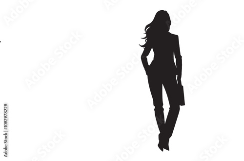 Female Silhouette on White Background