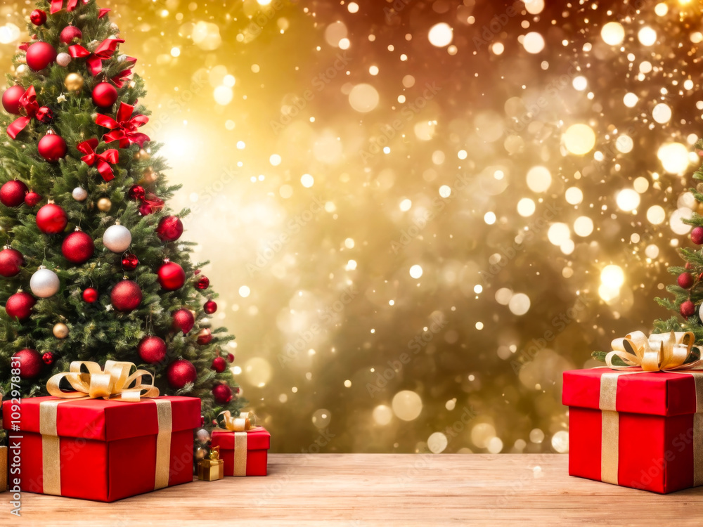 Christmas Presents Under Sparkling Christmas Tree Christmas Presents Under Sparkling Christmas Tree