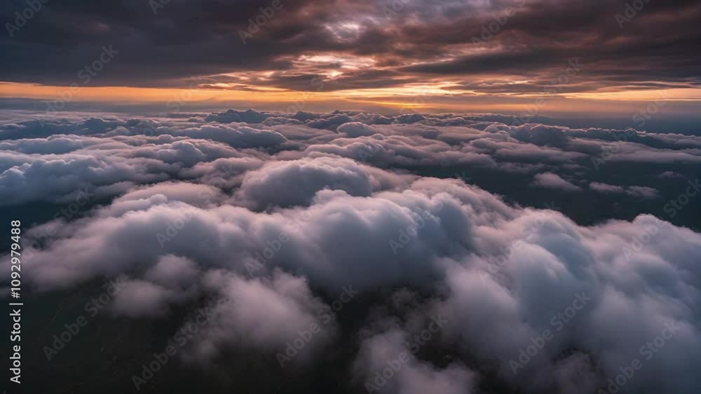 Flying Over The Deep Night Timelapse Clouds With Dark Sky. Seamless Loop. Video Flying Over The Deep Night Timelapse Clouds With Dark Sky. Seamless Loop. Video