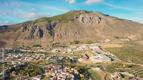 Aerial 4K video from drone to city of Loja. Loja ,Granada, Andalusia, Spain, Europe (Series)