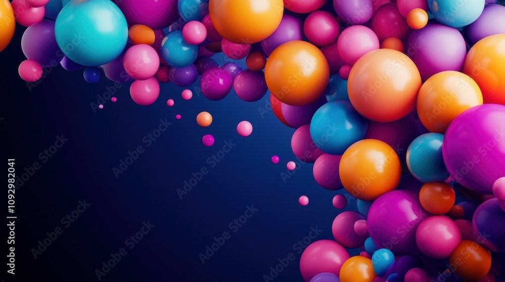 Colorful Bubbles on Dark Background Design Colorful Bubbles on Dark Background Design