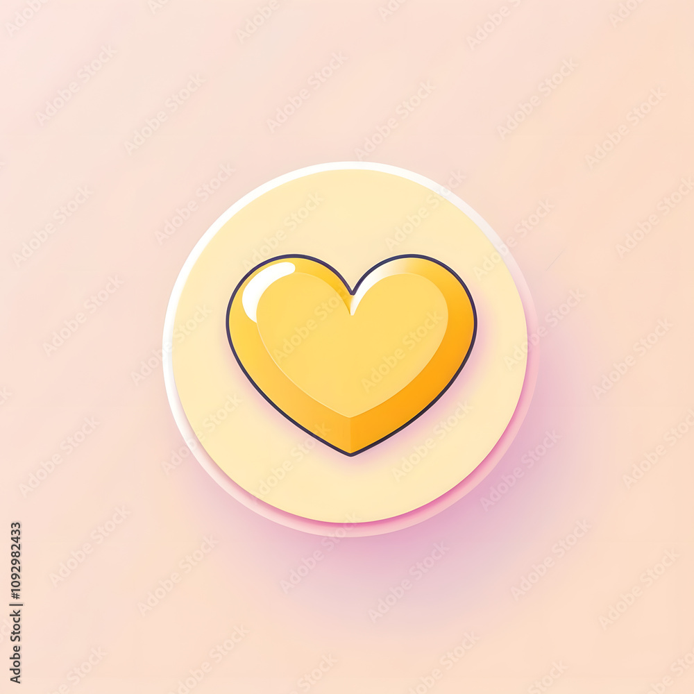 pastel yellow UI UX button for love and positivity pastel yellow UI UX button for love and positivity