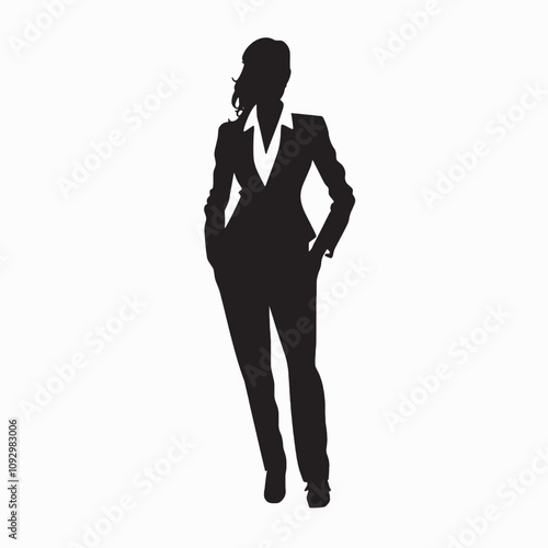 Modern Woman Silhouette in a Confident Standing Pose