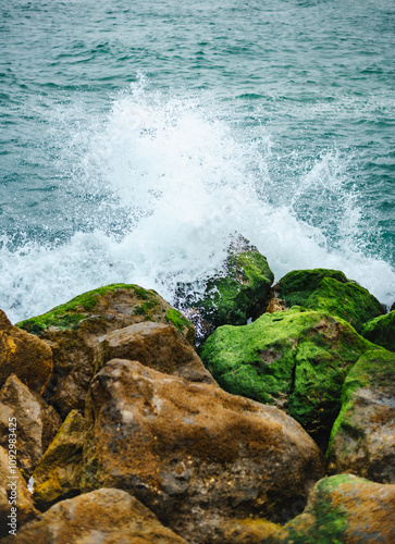 waves on the rocks