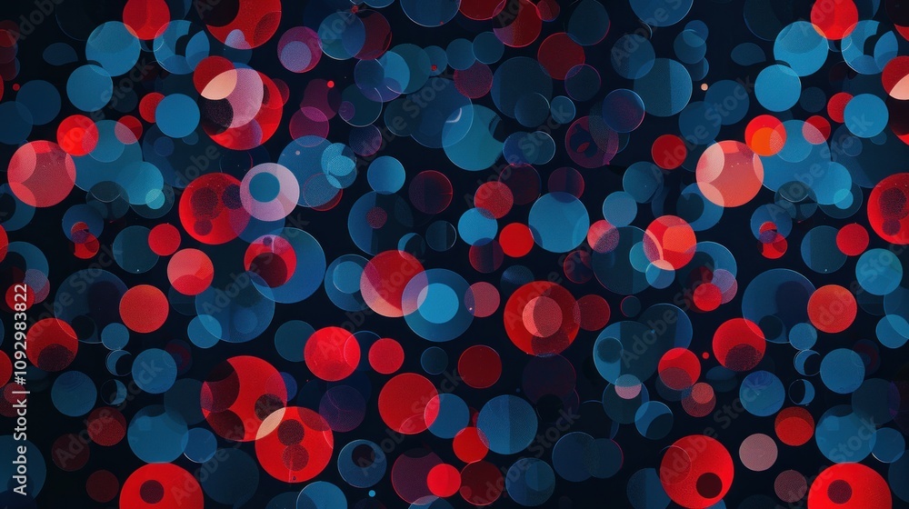 A vibrant abstract background featuring overlapping red and blue circles on a dark backdrop. A vibrant abstract background featuring overlapping red and blue circles on a dark backdrop.