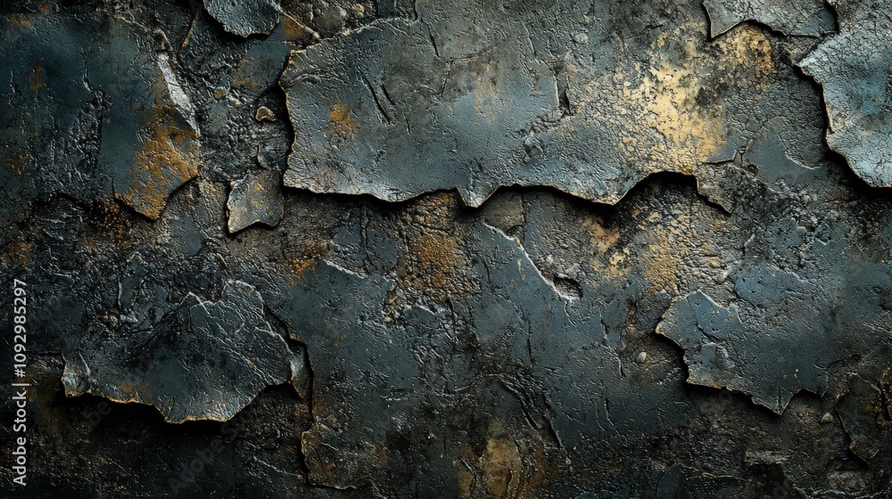 A dark and vibrant textured surface shows peeling layers. This artwork is rich in detail and contrasts, offering a gritty and expressive view. A dark and vibrant textured surface shows peeling layers. This artwork is rich in detail and contrasts, offering a gritty and expressive view.