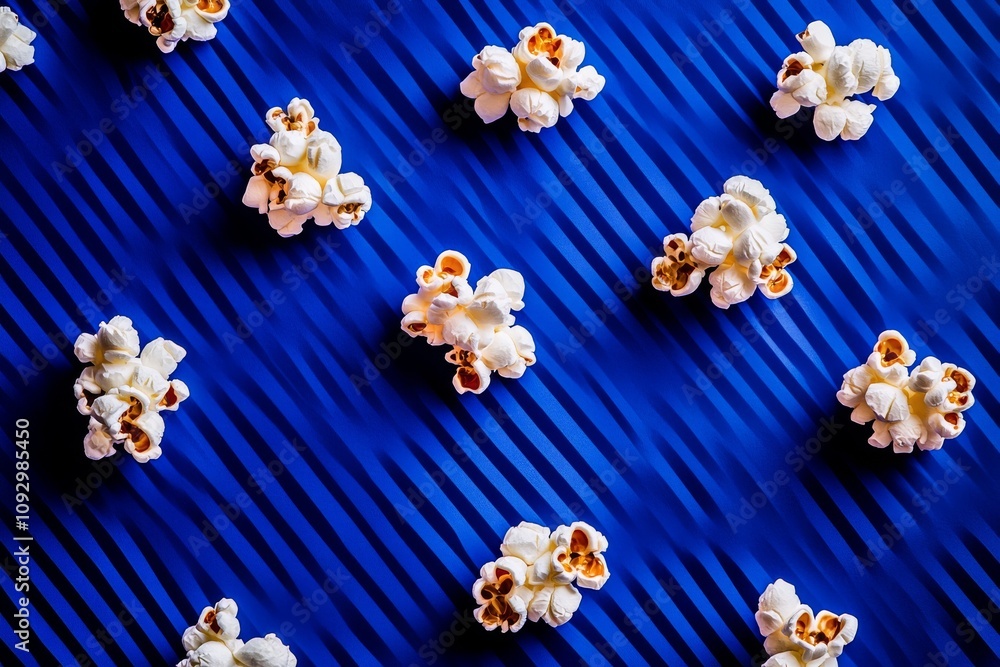 International Cinema Day. A celebration of filmmakers and film lovers around the world. Bright yellow popcorn on a blue background. Postcard or background for movie day. Copy space
International Cinema Day. A celebration of filmmakers and film lovers around the world. Bright yellow popcorn on a blue background. Postcard or background for movie day. Copy space