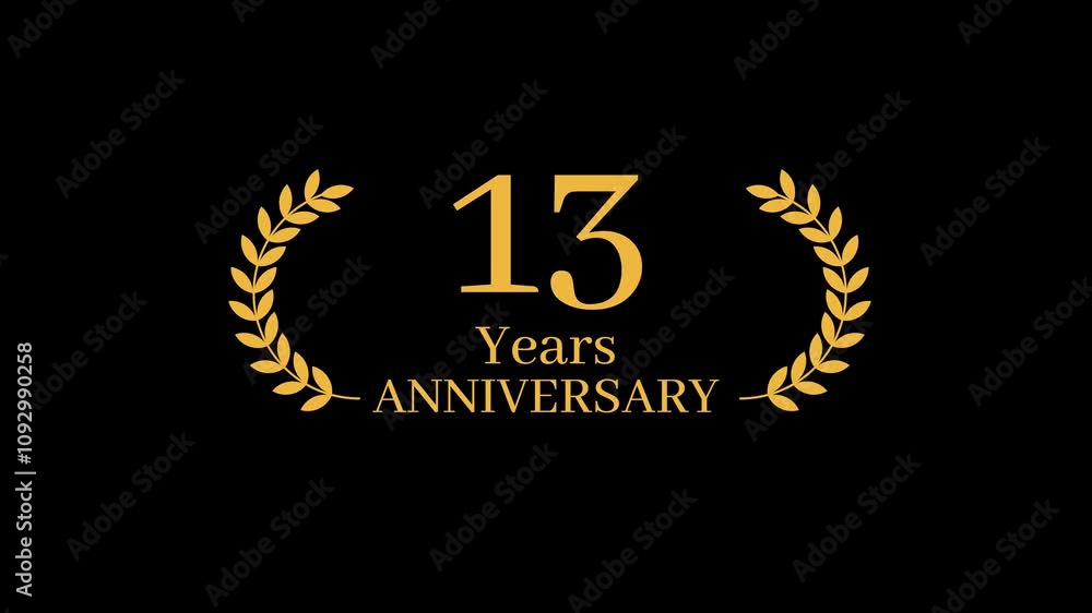 13 Years Anniversary Laurel wreath Animation 13 Years Anniversary Laurel wreath Animation