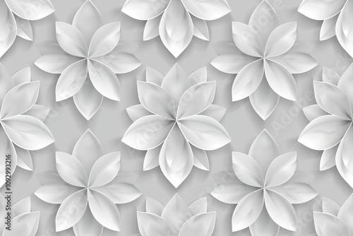 A white flower pattern is shown in a gray background