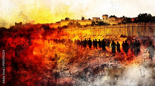 A historical photograph of the Cultural Revolution, a period of intense political and social upheaval in China that contributed to the development of the Bamboo Curtain. The Great Firewall of 