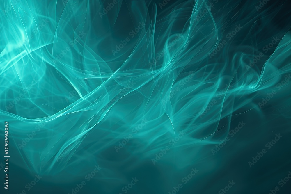 A blue and green image with a lot of smoke and fire A blue and green image with a lot of smoke and fire