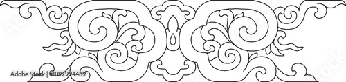 Vector sketch illustration silhouette design ornament decoration accessories classic vintage ethnic traditional floral natural