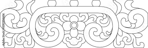 Vector sketch illustration silhouette design ornament decoration accessories classic vintage ethnic traditional floral natural