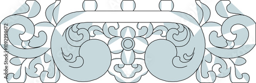 Vector sketch illustration silhouette design ornament decoration accessories classic vintage ethnic traditional floral natural