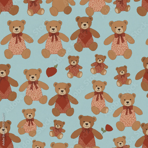 seamless pattern with teddy bears