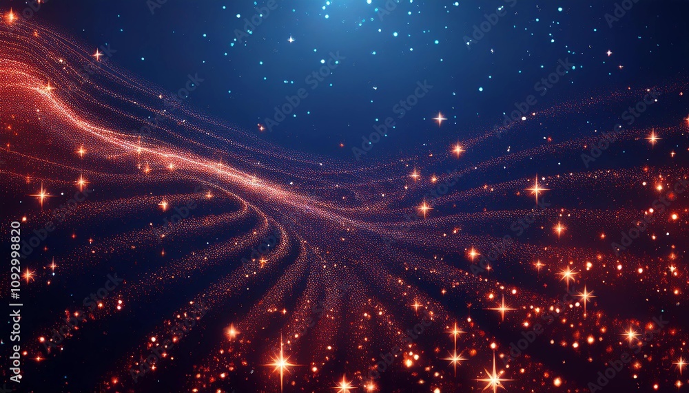 Obraz premium blue christmas background - christmas star, miracle and magic at night sky