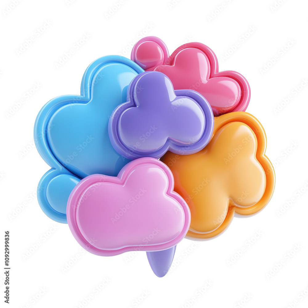 Colorful Glossy Clouds Group Abstract Design Colorful Glossy Clouds Group Abstract Design