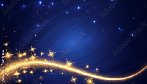 blue christmas background - christmas star, miracle and magic at night sky