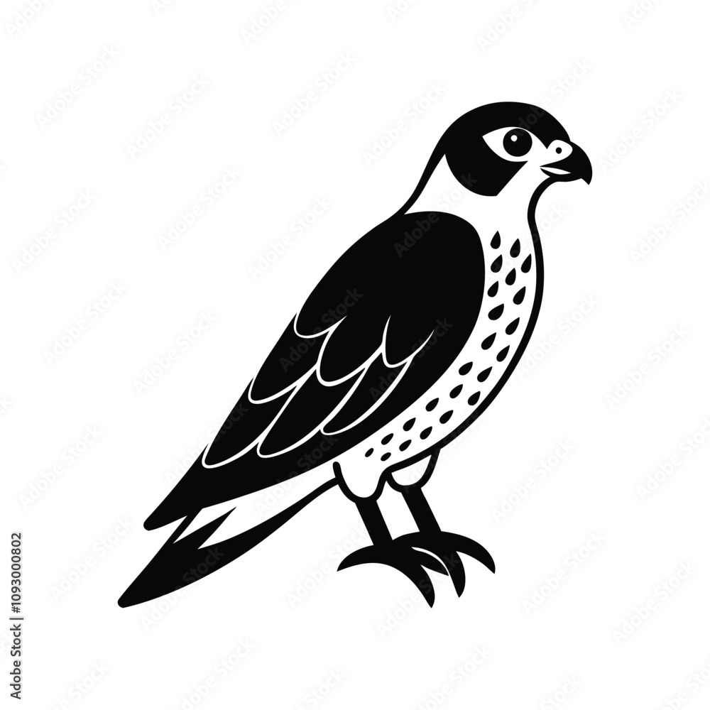 Obraz premium Cute Falcon Vector Illustration - Adorable Bird Design