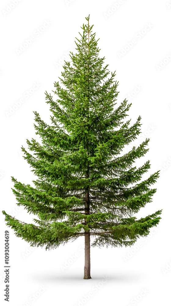 Evergreen fir tree isolated on white background Evergreen fir tree isolated on white background