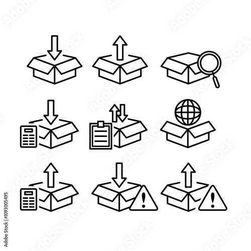 icons set cube or box