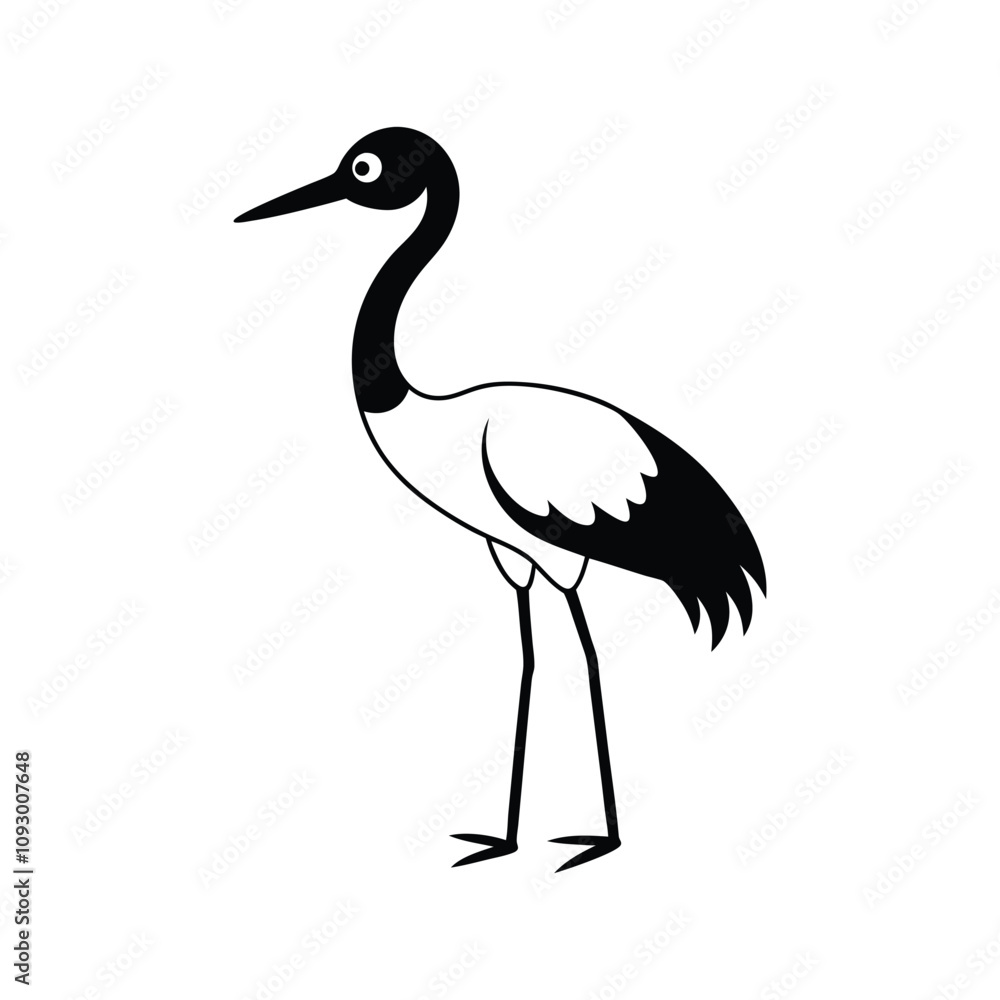 Obraz premium Adorable Cute Crane Vector Illustration
