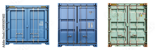 Industrial Shipping Containers on a Plain Background Isolated on transparent background photo