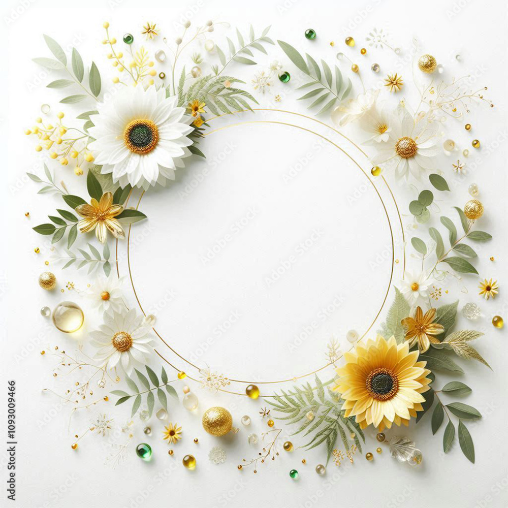 Fototapeta premium frame of daisies