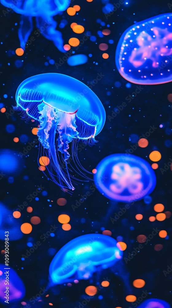 Captivating portuguese man o' war jellyfish in vibrant ocean scene Captivating portuguese man o' war jellyfish in vibrant ocean scene