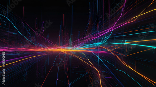 Wallpaper Mural Abstract waves resembling shattered glass glowing softly. Background\Wallpaper Torontodigital.ca