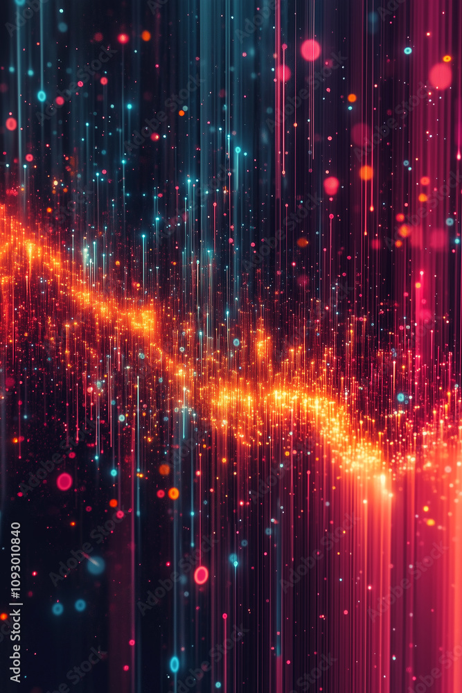 Obraz premium Lines and circles cyberspace background