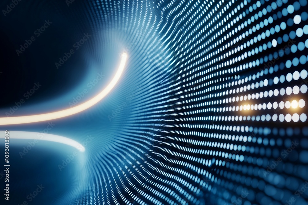Dynamic flow of blue and orange lights creating abstract wave patterns Dynamic flow of blue and orange lights creating abstract wave patterns